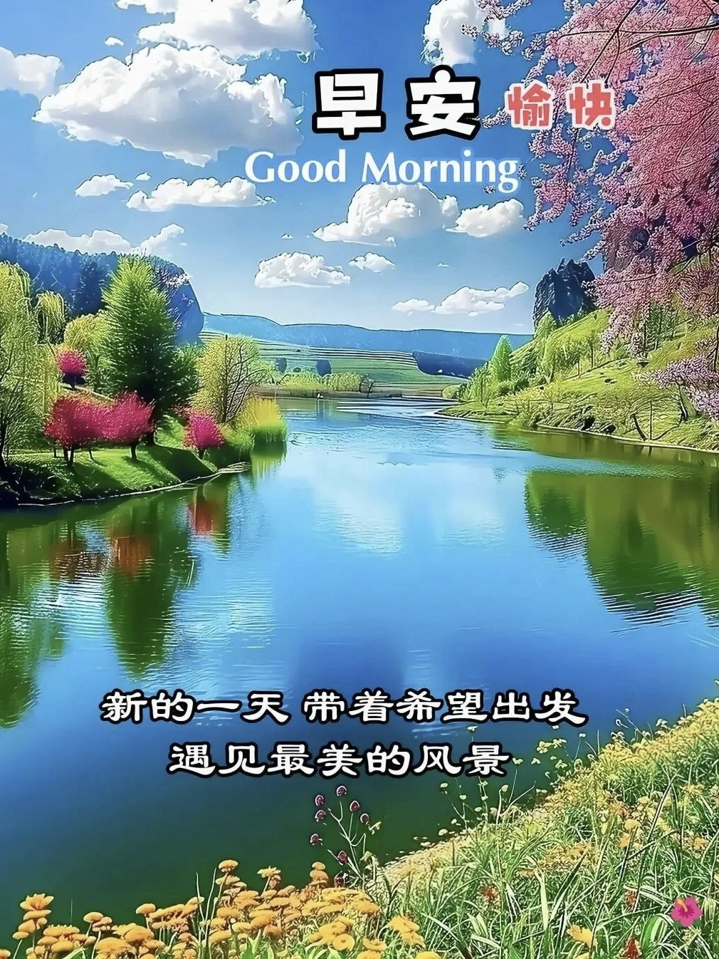 ✨ʍօʀռɨռɢ🌸 心怀热爱，平凡日子也会泛着光。晨光微熹，万物温柔，新的一天