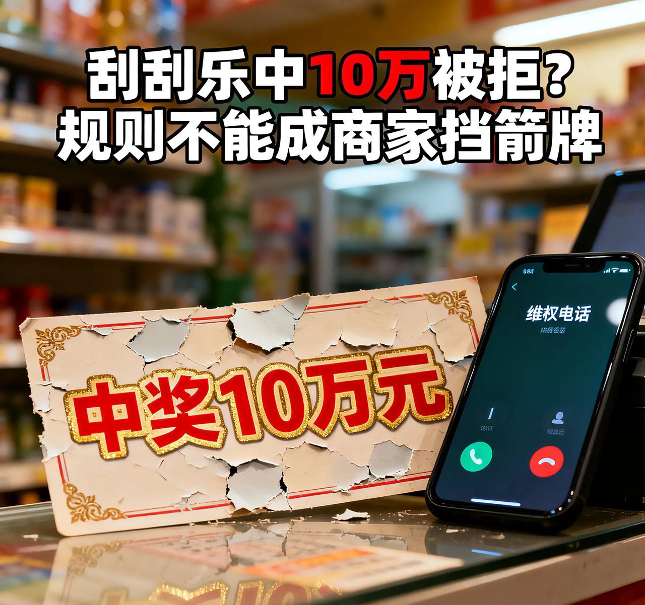 刮刮乐中10万被拒？规则不能成商家