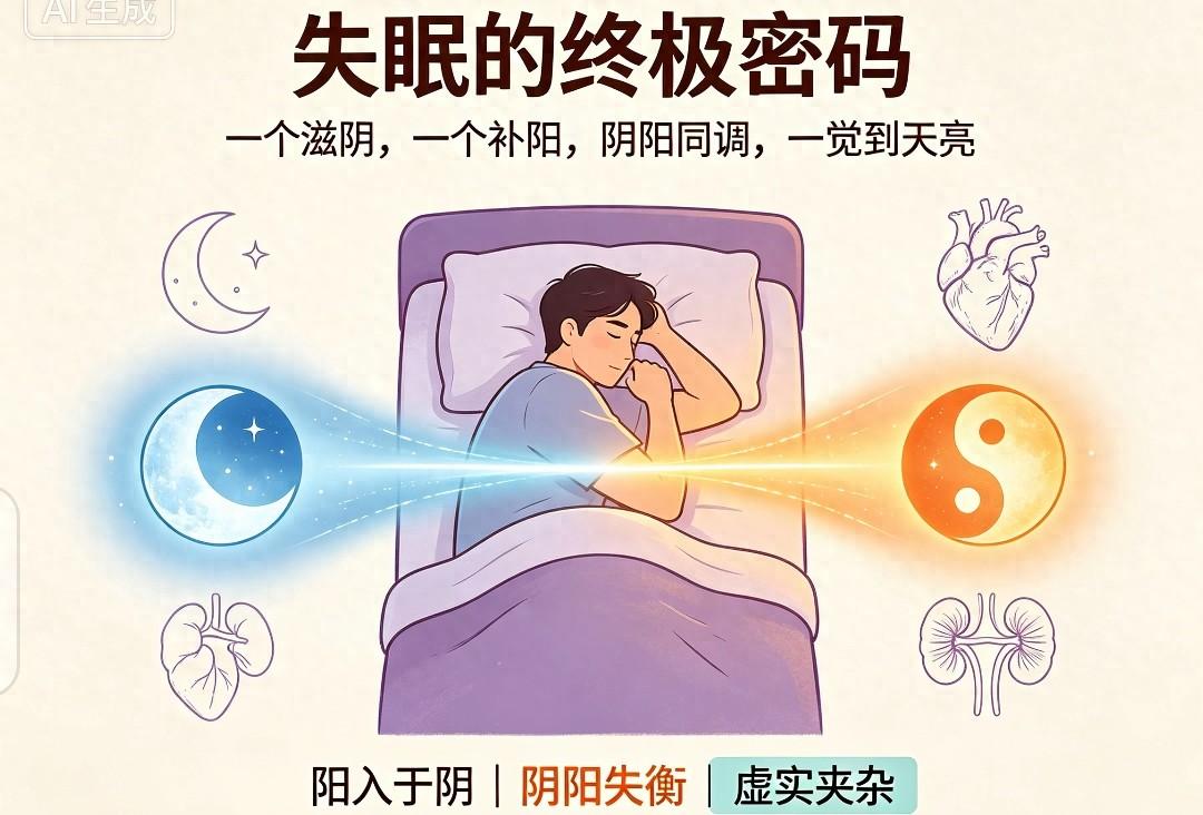失眠的 “终极密码”：两个中成药，一个滋阴、一个补阳，阴阳同调
作品声明：内容仅