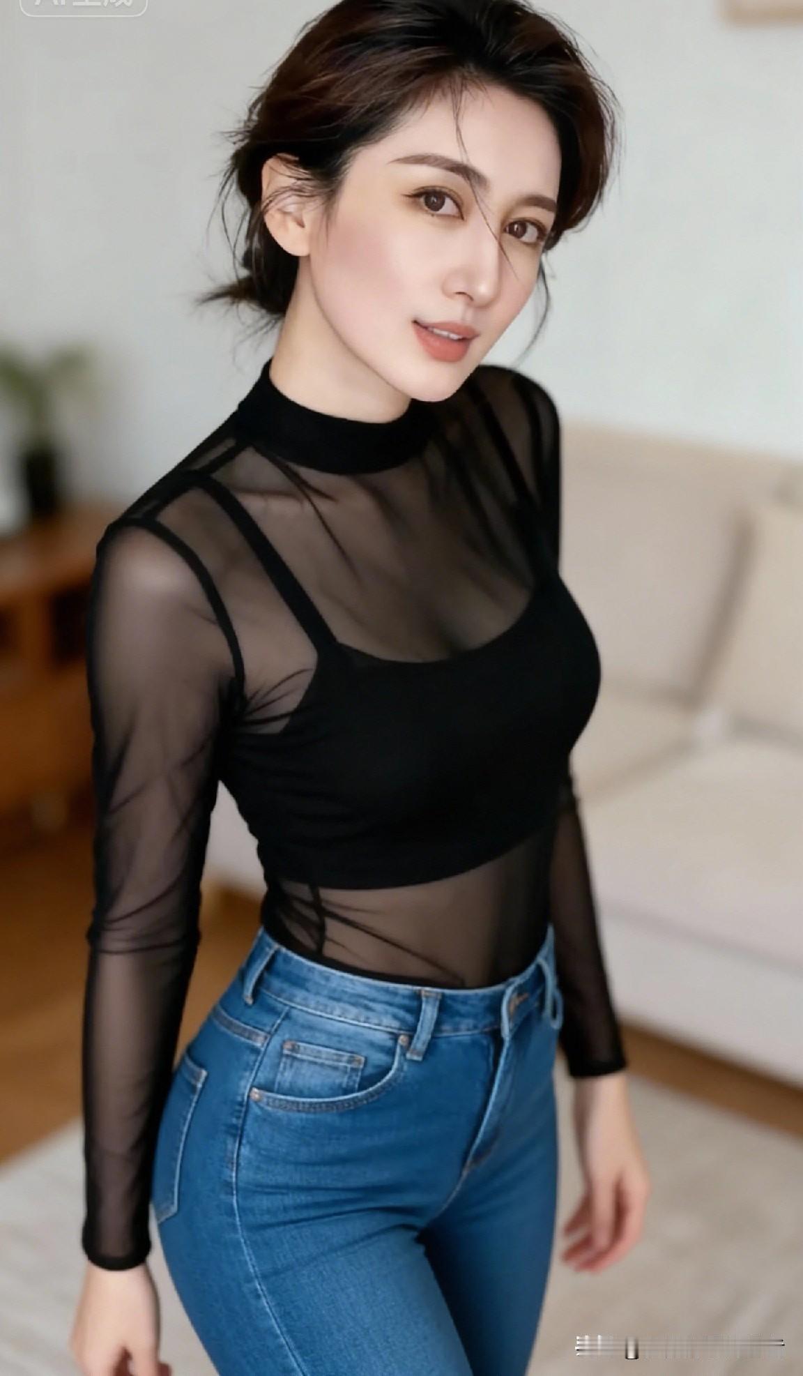 混血美女有着西方人的五官立体感，又有着东方人的身材，简直完美。