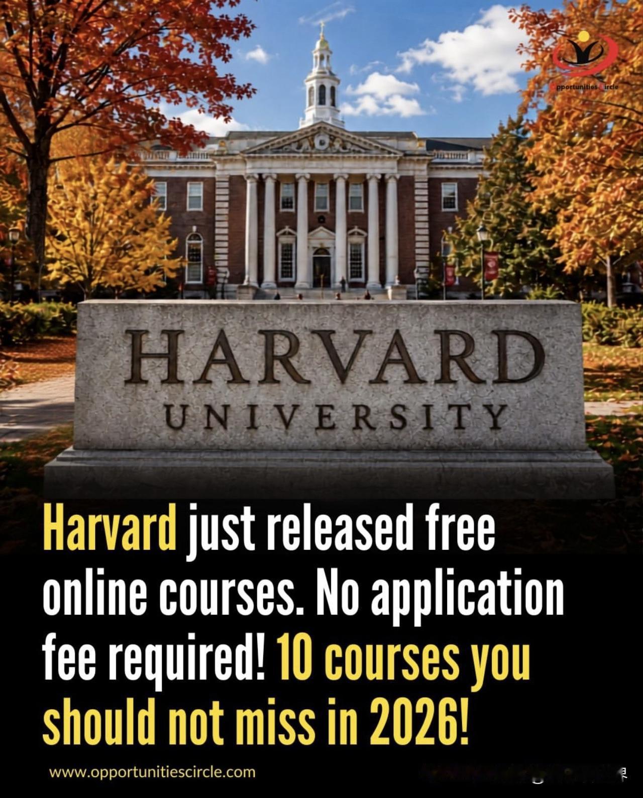2026年哈弗大學免費線上課程🌷
Harvard University Fre