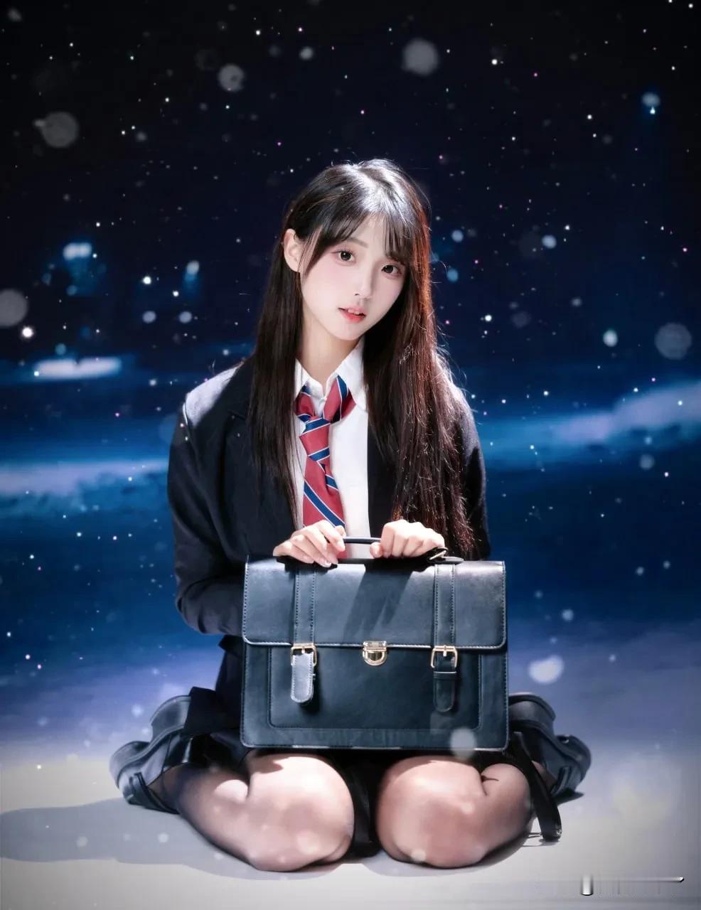 减龄少女感穿搭 校园少女风，青春洋溢，红领带与黑裙的完美搭配，秒变校园女神！💕