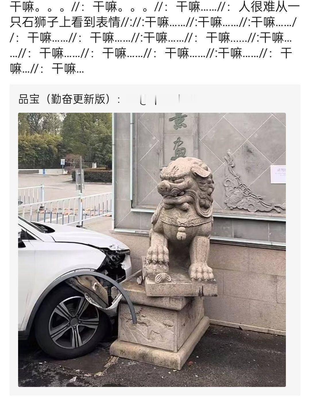 头一次在石狮子的脸上看到如此嫌弃的表情。
好像在说，干嘛，我好好正在这里，别想来
