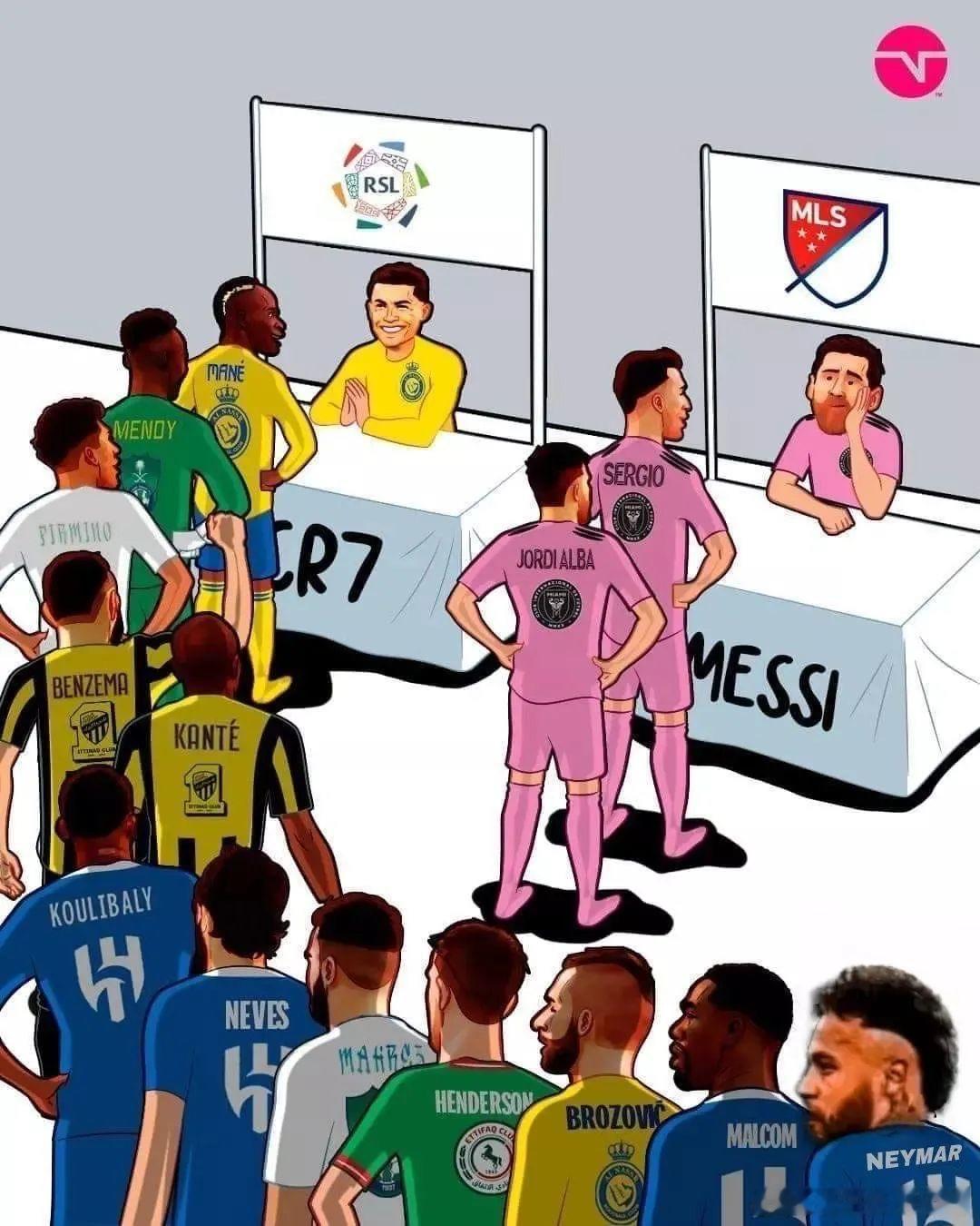 让沙特联赛名声大噪的人。 🇸🇦🗺梅西c罗班主任预测 ​​​