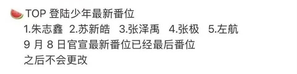 TOP登陆少年要改番位？ ​​​