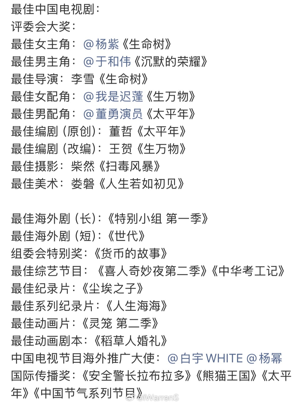 第31届上海电视节白玉兰获奖名单汇总，对此你想说____白玉兰获奖名单白玉兰内场