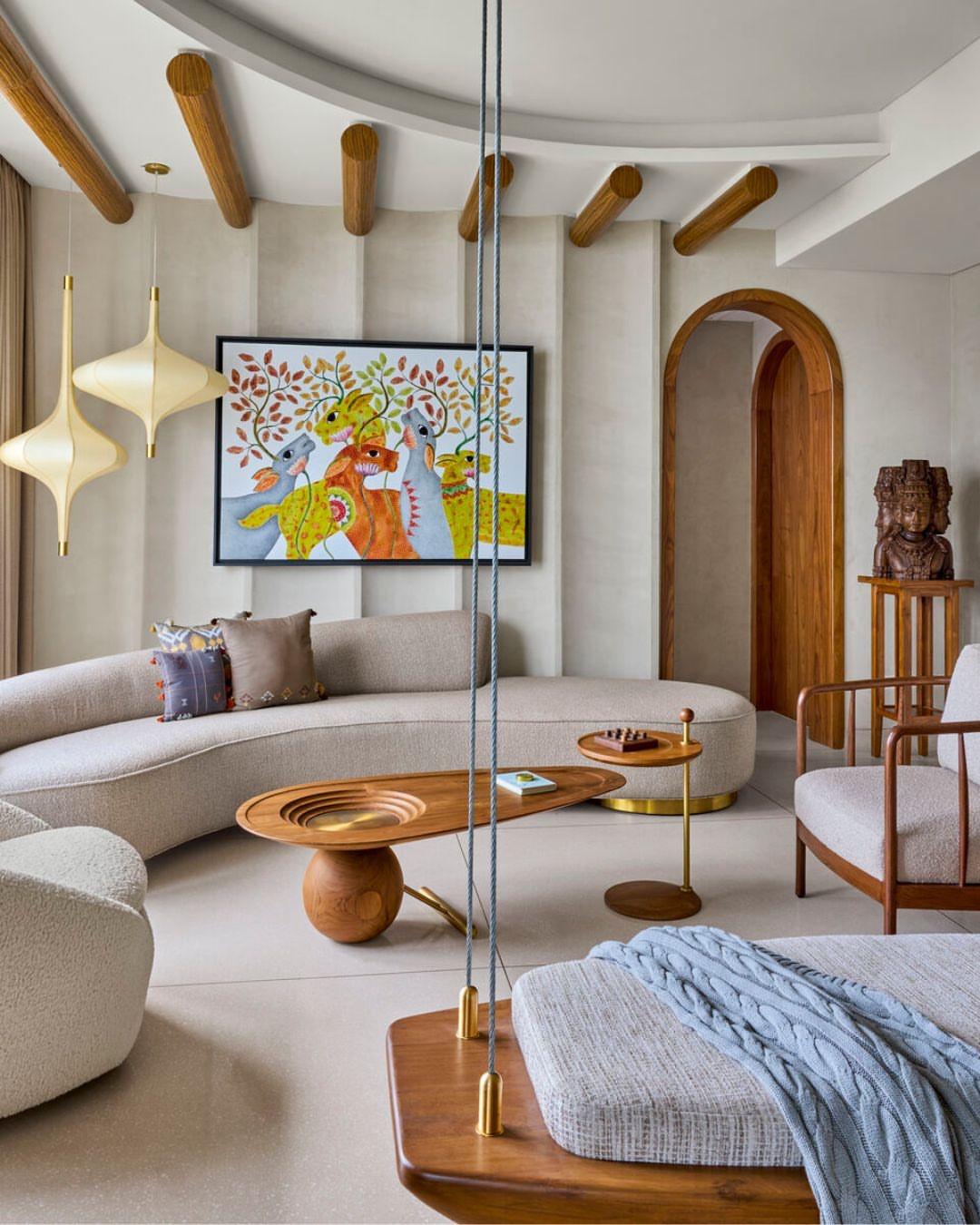 现代与传统的默契，藏在自然材料的肌理里。🥰小户型怎样装修更好看? 家居