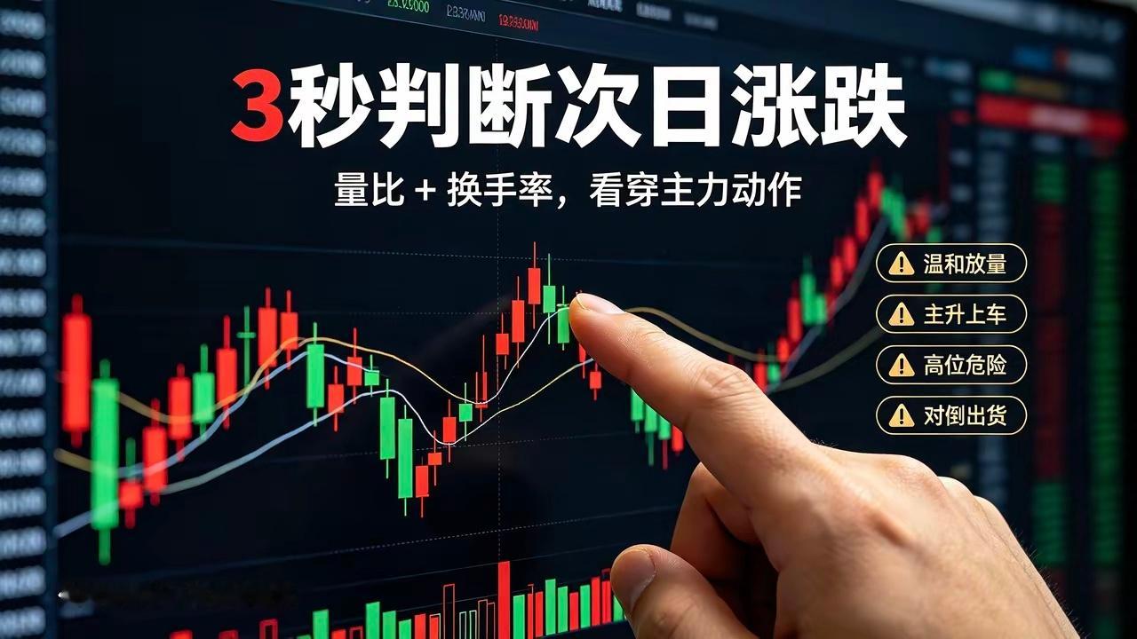3秒判断股票涨跌：量比+换手率，看穿主力套路很多人炒股天天看K线，却忽略了两个最