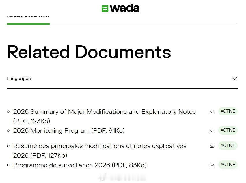 WADA 世界反兴奋剂组织公布了自2026年1月1日起生效的新禁用清单。其中新增