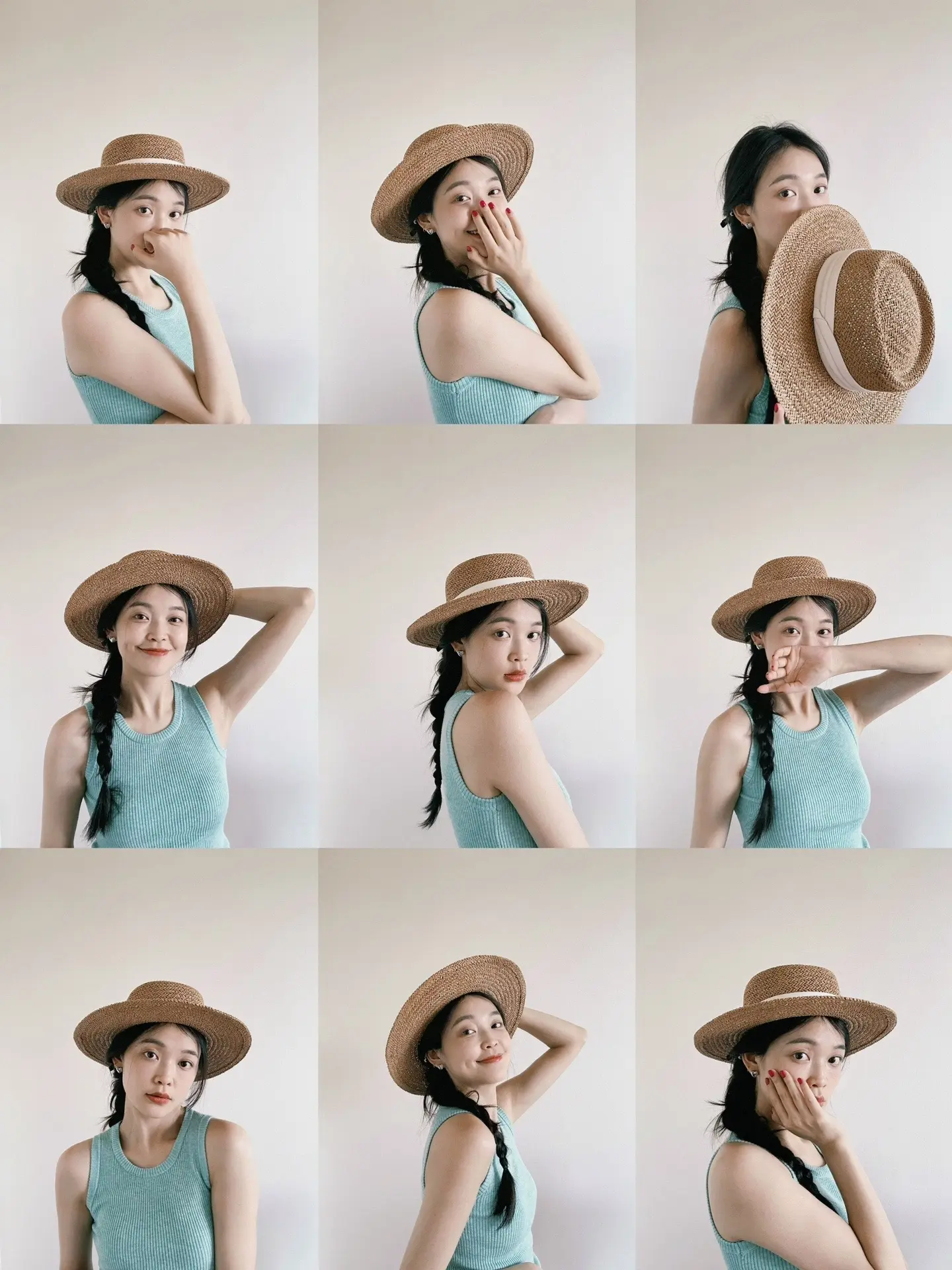 自拍九宫格姿势分享。