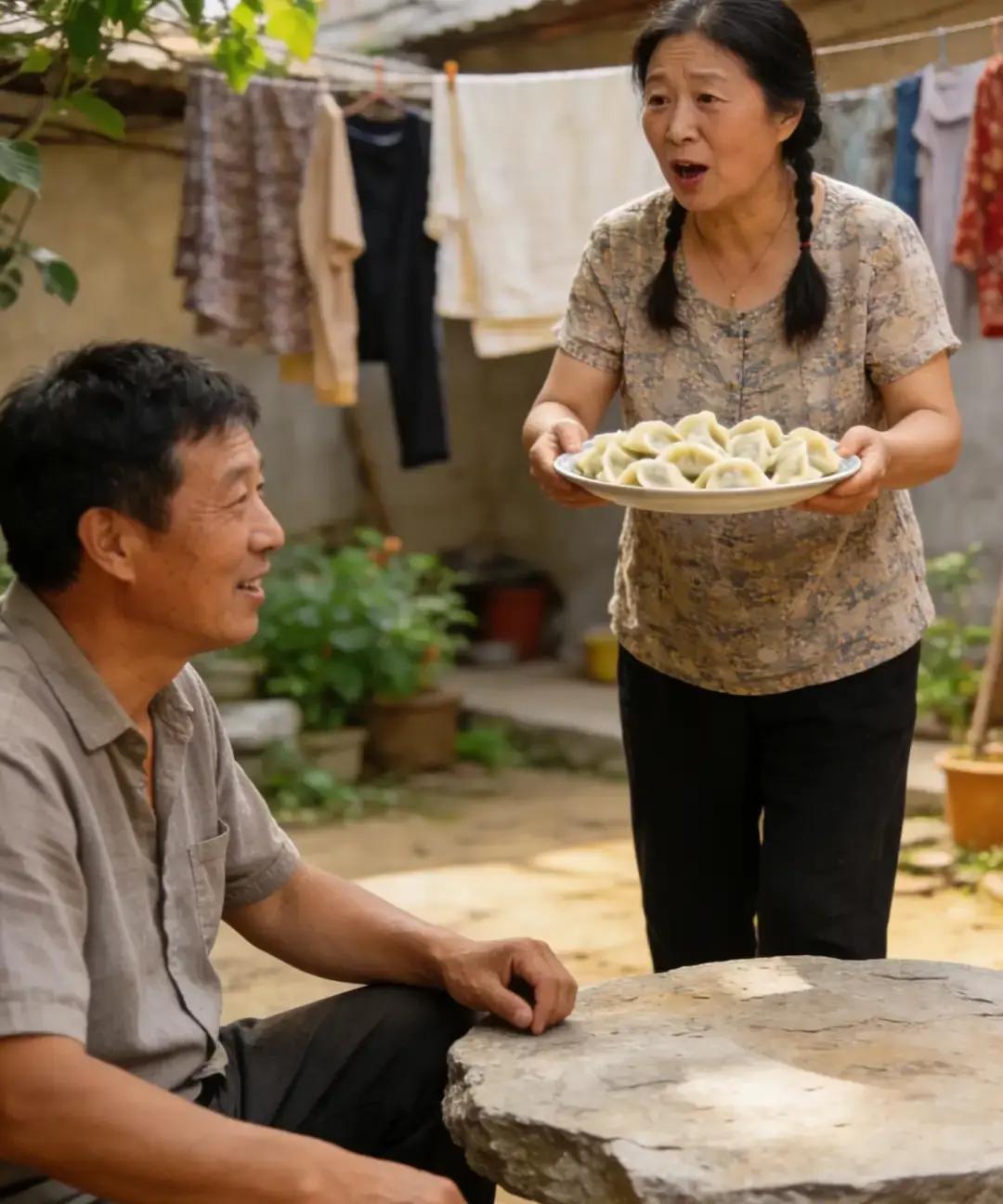 婆婆打工刚回家，端着饺子骂老头，看完鼻子发酸

刚才下楼扔垃圾，听见一楼老两口的