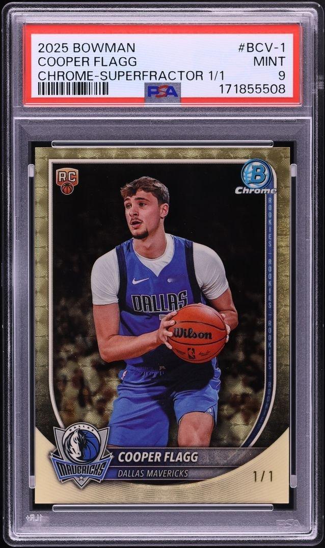 2025 Bowman Chrome 系列的弗拉格 1/1爆金，以252000美