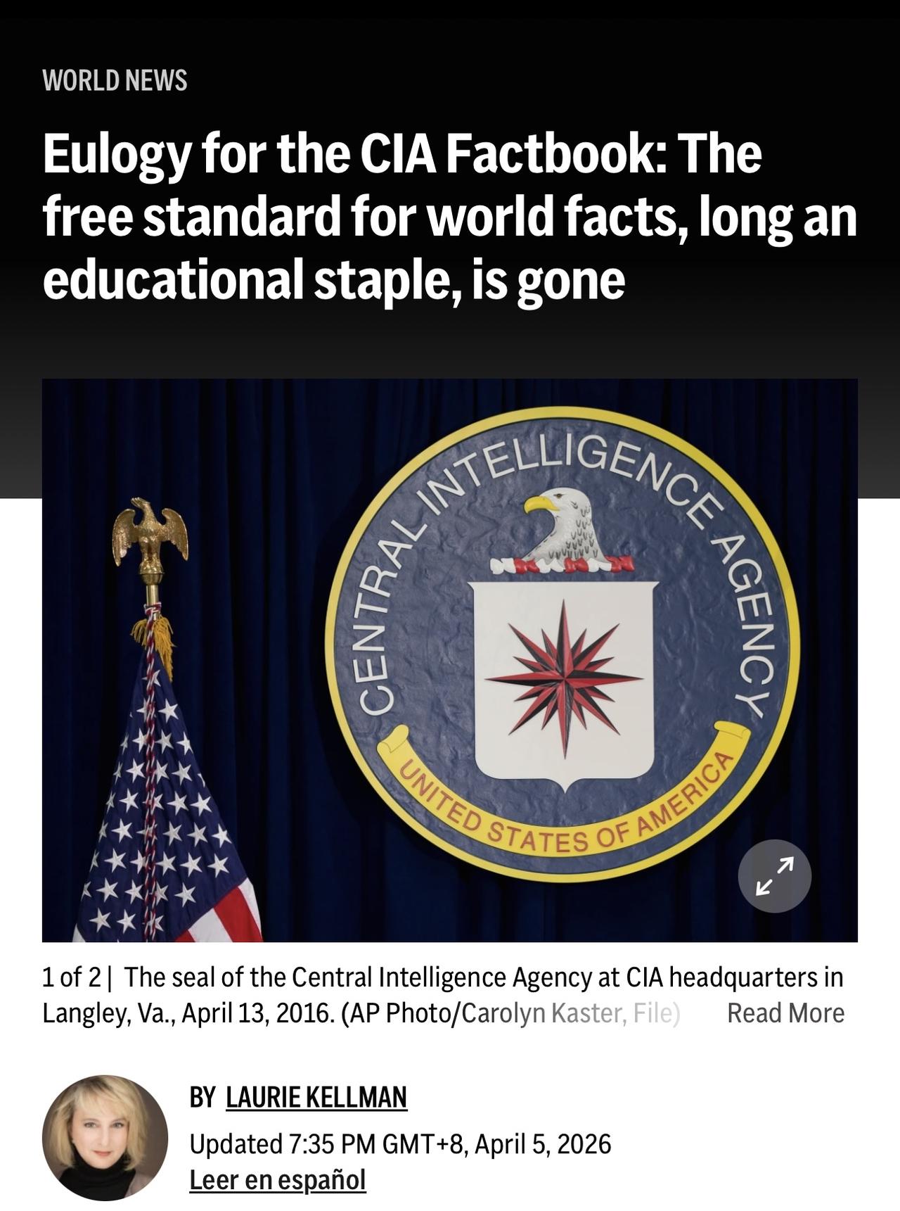特朗普政府关闭了中央情报局CIA《世界概况》网站，许多人对这个免费、可信的信息来