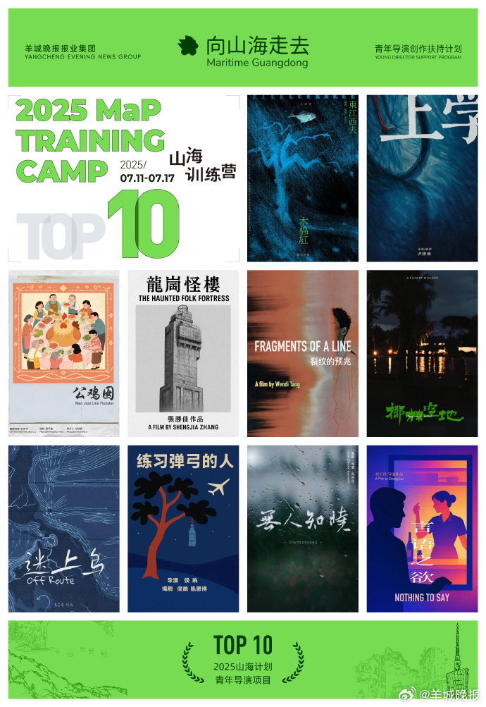 山海计划年度10强项目公布，10部短片即将在粤港澳大湾区全面开机，又一批承载着岭