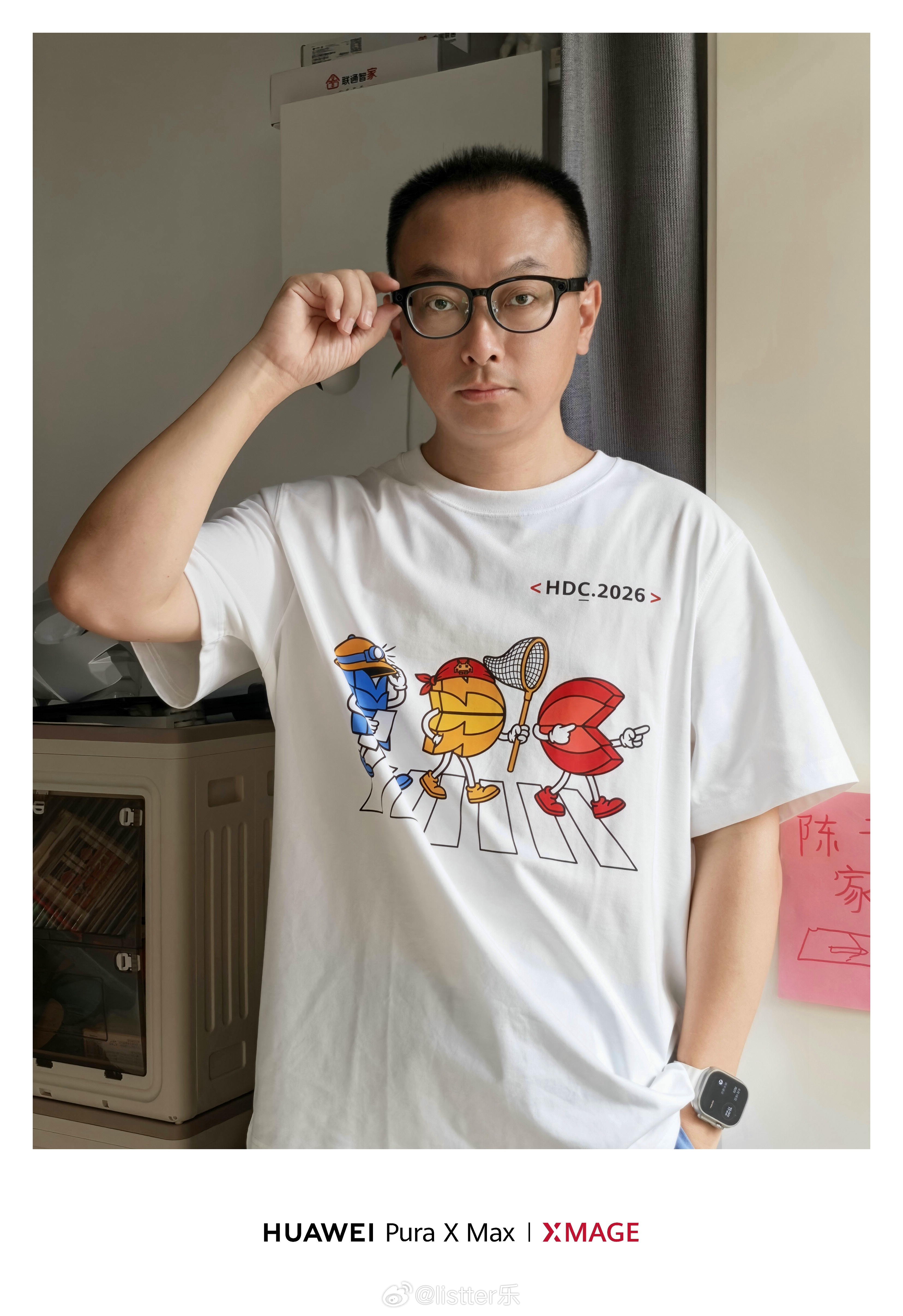 终于给华为AI眼镜配上镜片了，很合适。网上配镜片真的是太划算了，线下实体眼镜店1