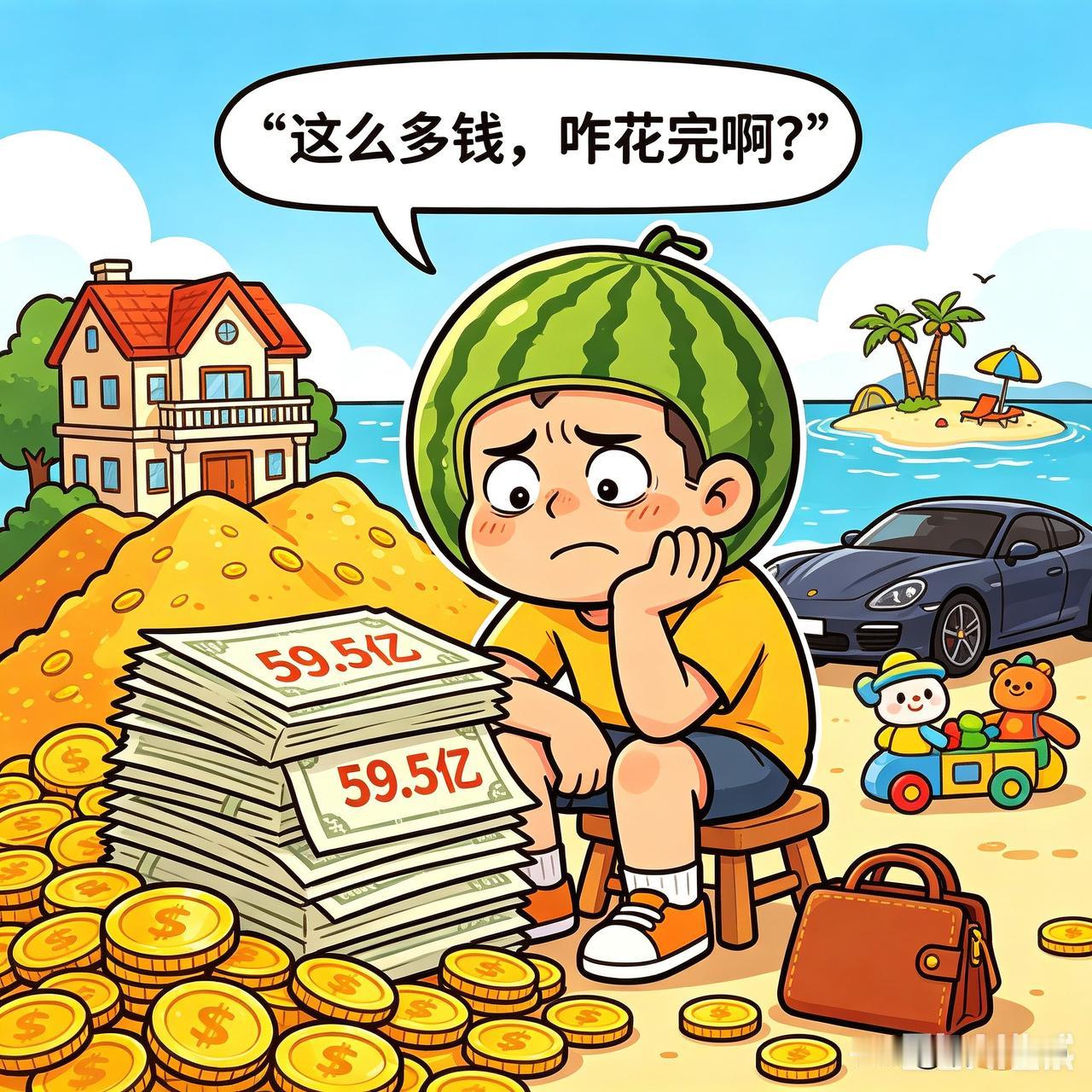 天价离婚，女方直接分走59.5亿。我盯着数字愣了半天，
实在想不通，
这么多钱到