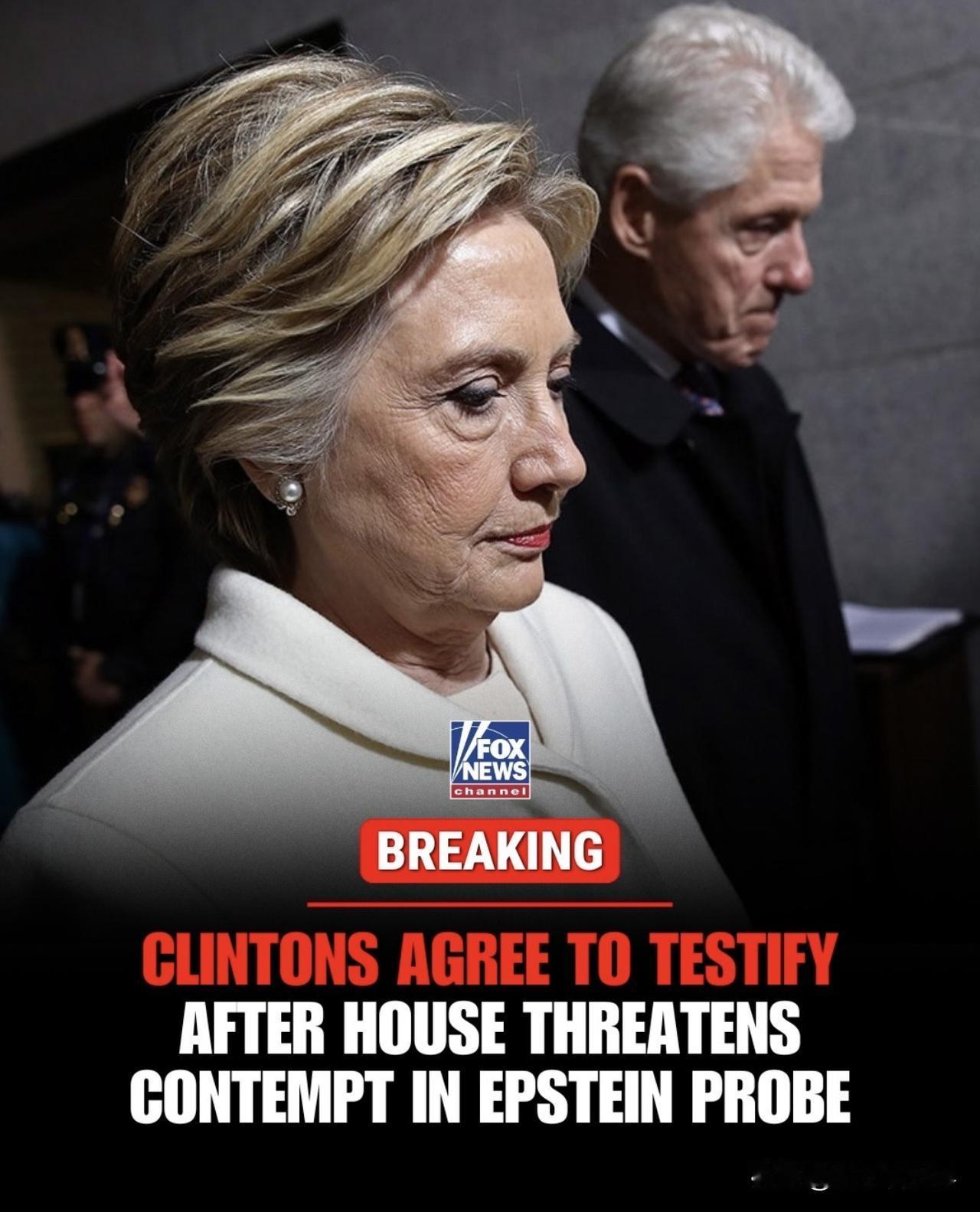 柯靈頓夫婦願意出庭調查作證了。

Former President Bill C