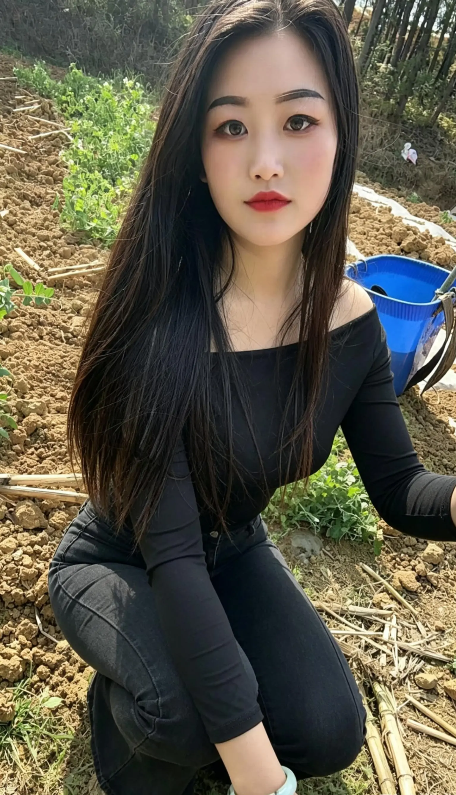 微胖女生 农村 随手一拍都是美景