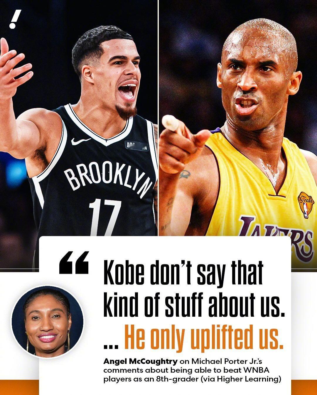 一星期前的一个新闻了，此前篮网的小波特曾表示自己八年级就可以打爆WNBA球员！前