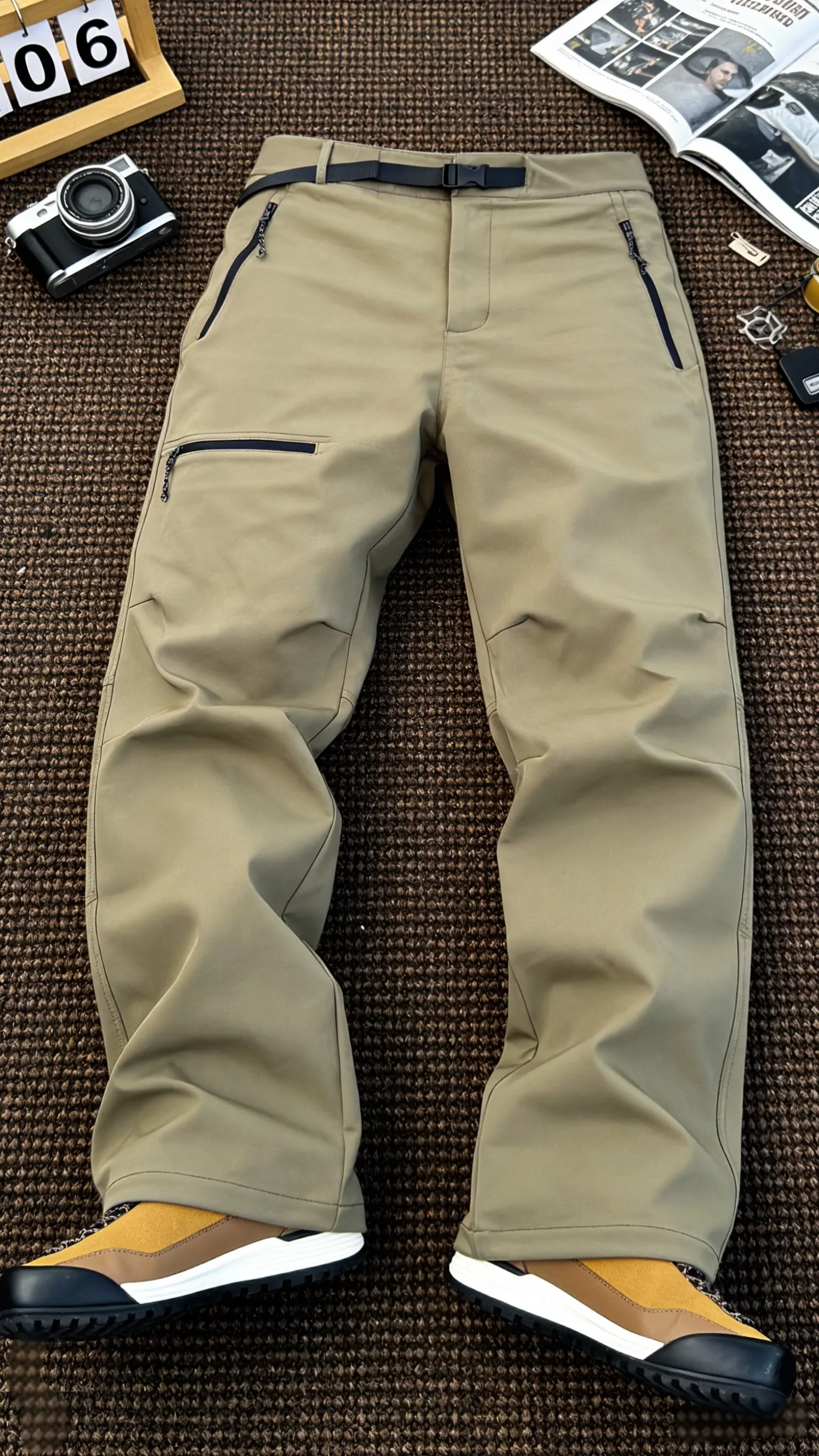 网眼加厚伽马冲锋裤户外三防拉链口袋直筒休闲裤百搭宽松