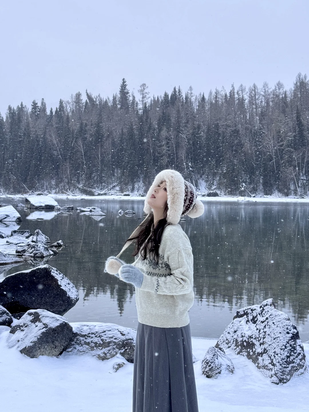 12.1新疆喀纳斯实况！！下雪了❄️