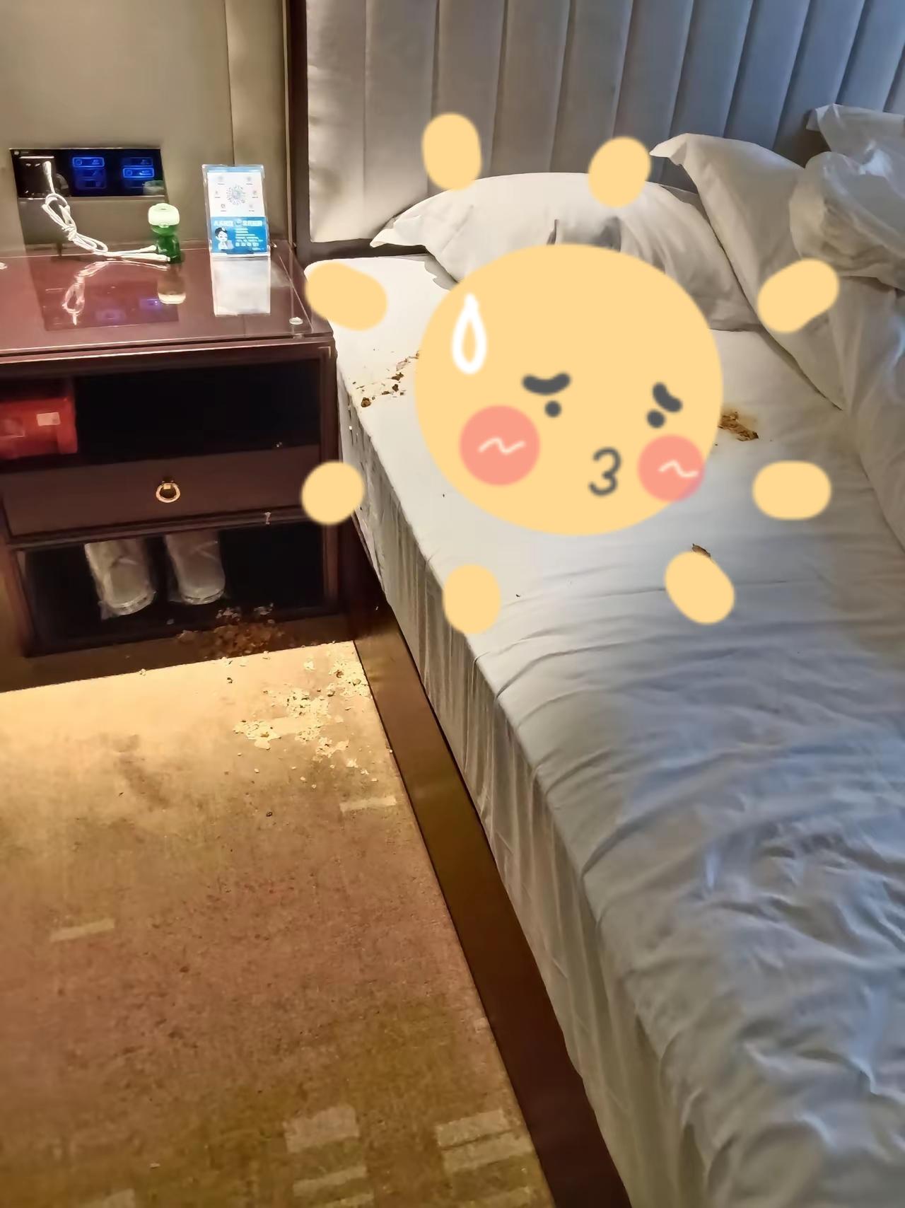 “这也太恶心了！”某酒店保洁查房时，撞进一间满是臭味的客房，客人竟吐在了床上，保