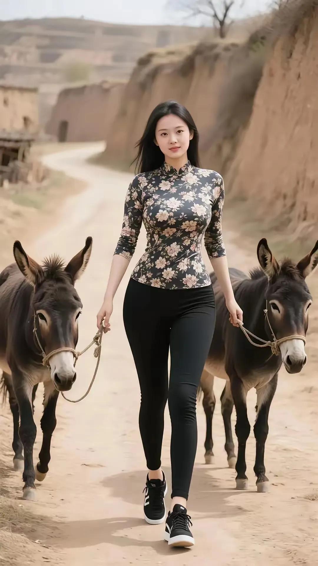 我我有两头小毛驴，
从来也不骑。