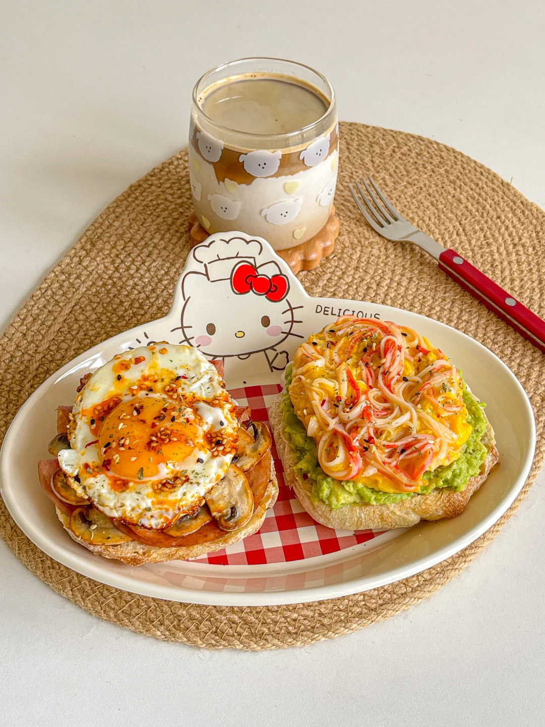 元气早餐🍞开放式恰巴塔三明治🥑dirty 🥛