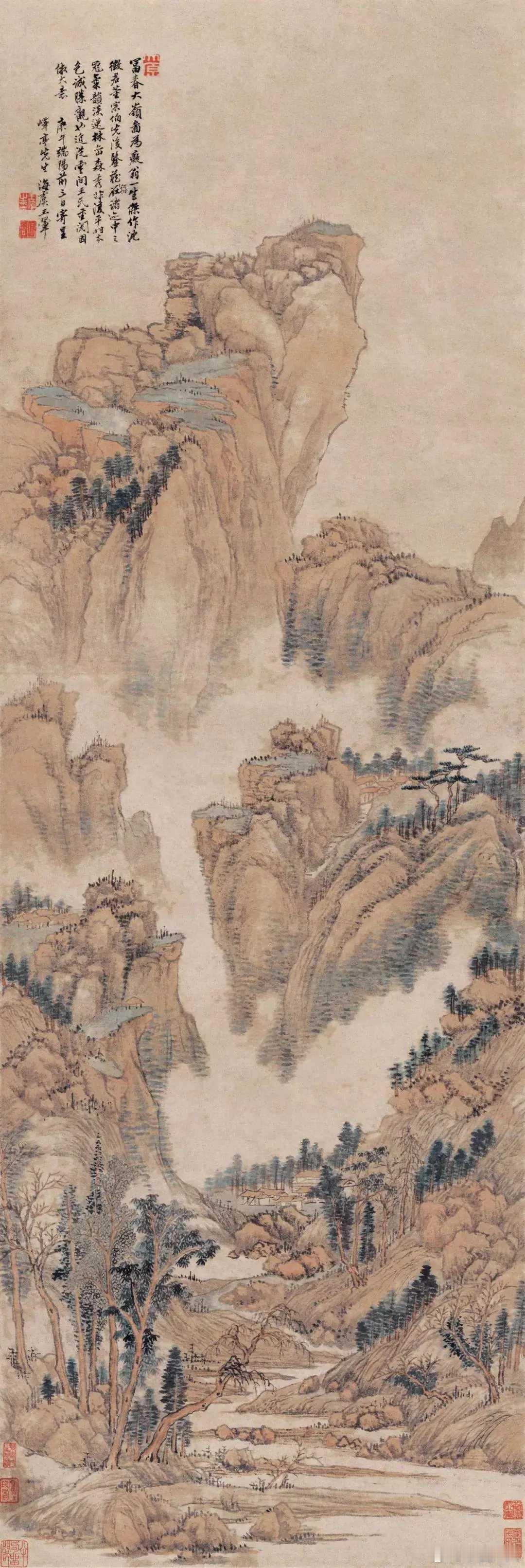 清代书画巨匠王翚山水画。王翚（hui 一声）清代著名画家，被称为“清初画圣”，清