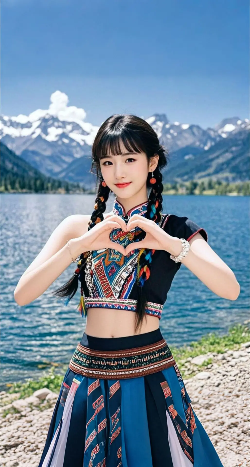 AI扩图 AI洱海笑颜