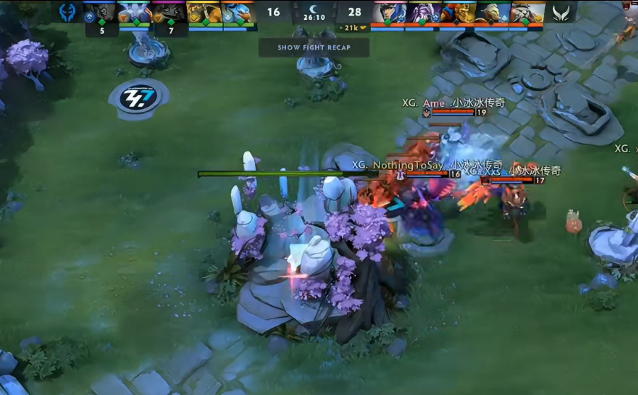 哥哥无解肥超神Luna暴力带队27分钟速通XctN赢下第一局，XG之前好几个比赛