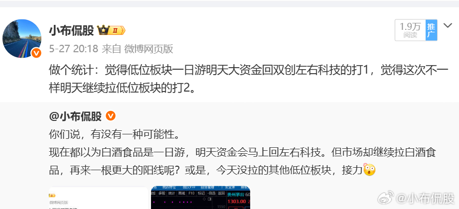 对啊，你们前晚都选1，我就选2（昨天继续加低位消费）！ 