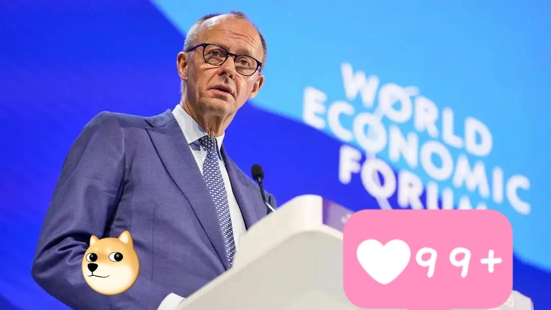 德国总理默茨当地时间22日上午在瑞士达沃斯论坛发表讲话，他对美国总统特朗普在格陵