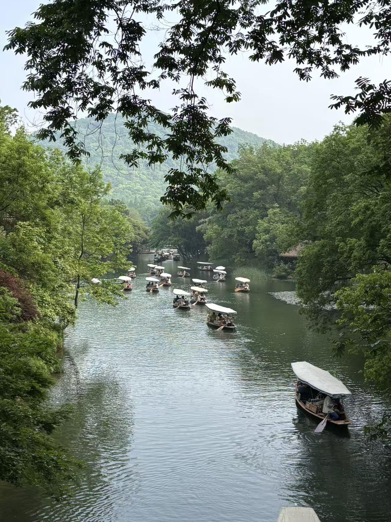 今天去了美丽杭州，一下就被这座城市的魅力征服。先去了西湖，湖水碧波荡漾，周边的山