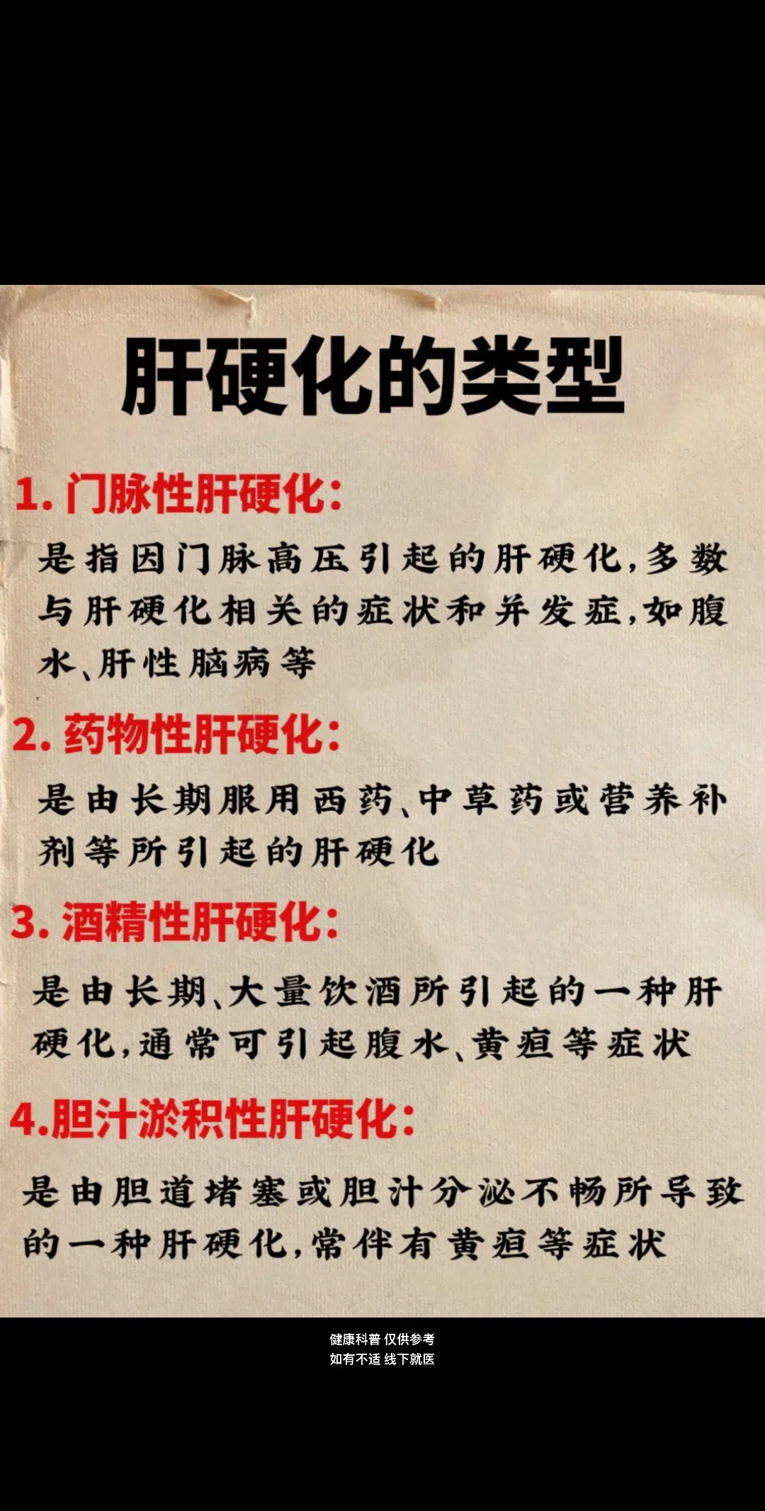 给大家简单介绍一下肝硬化的几种类型！