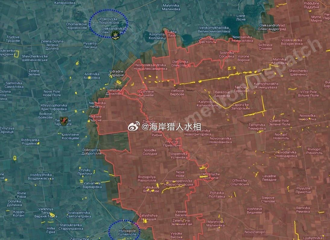 俄军11月在波克罗夫西克-胡利艾伯勒轴线上的推进地图。

欢迎加入:

俄乌局势