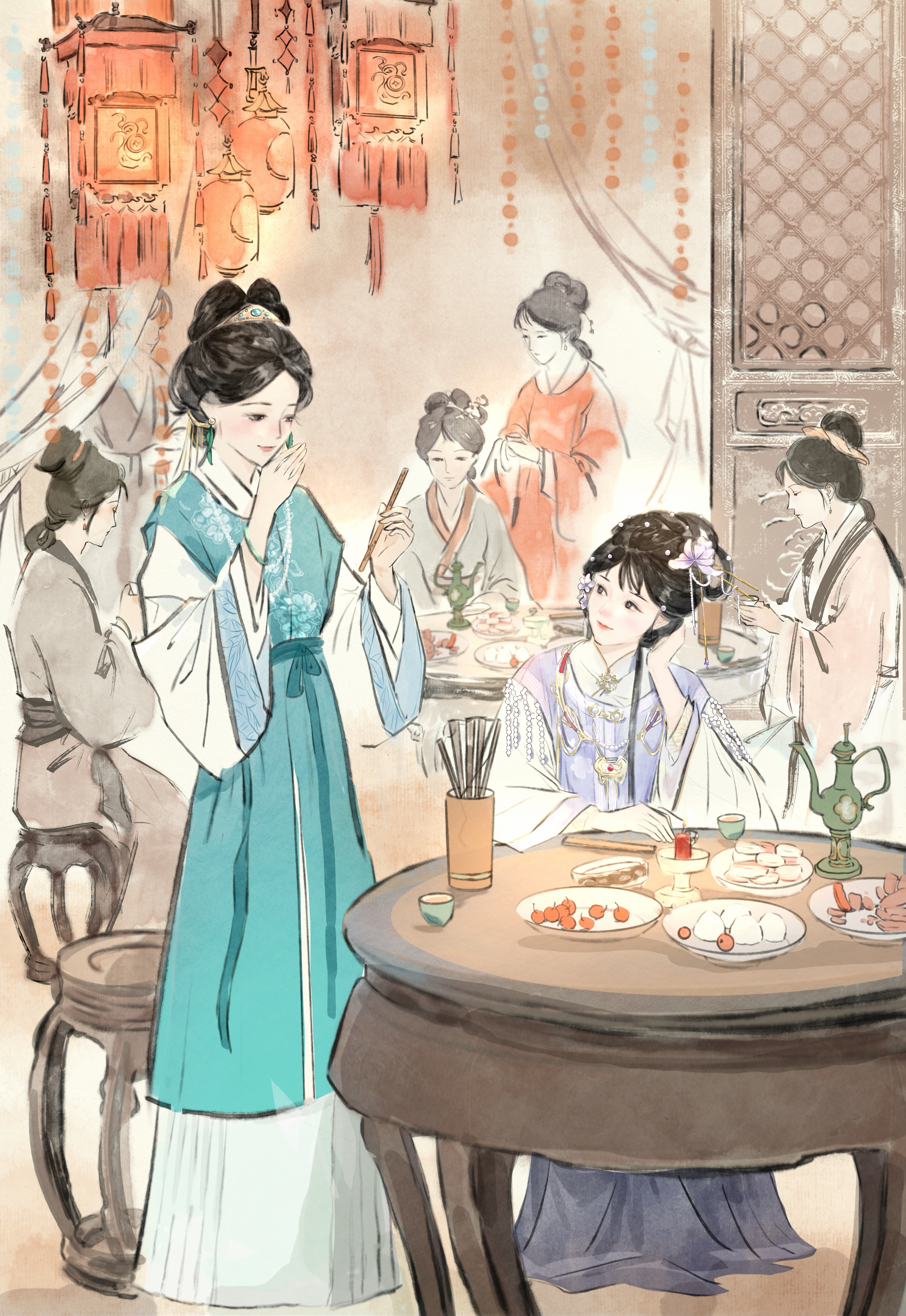 4187【钗探】天上碧桃和露种，日边红杏倚云栽。*是约稿 