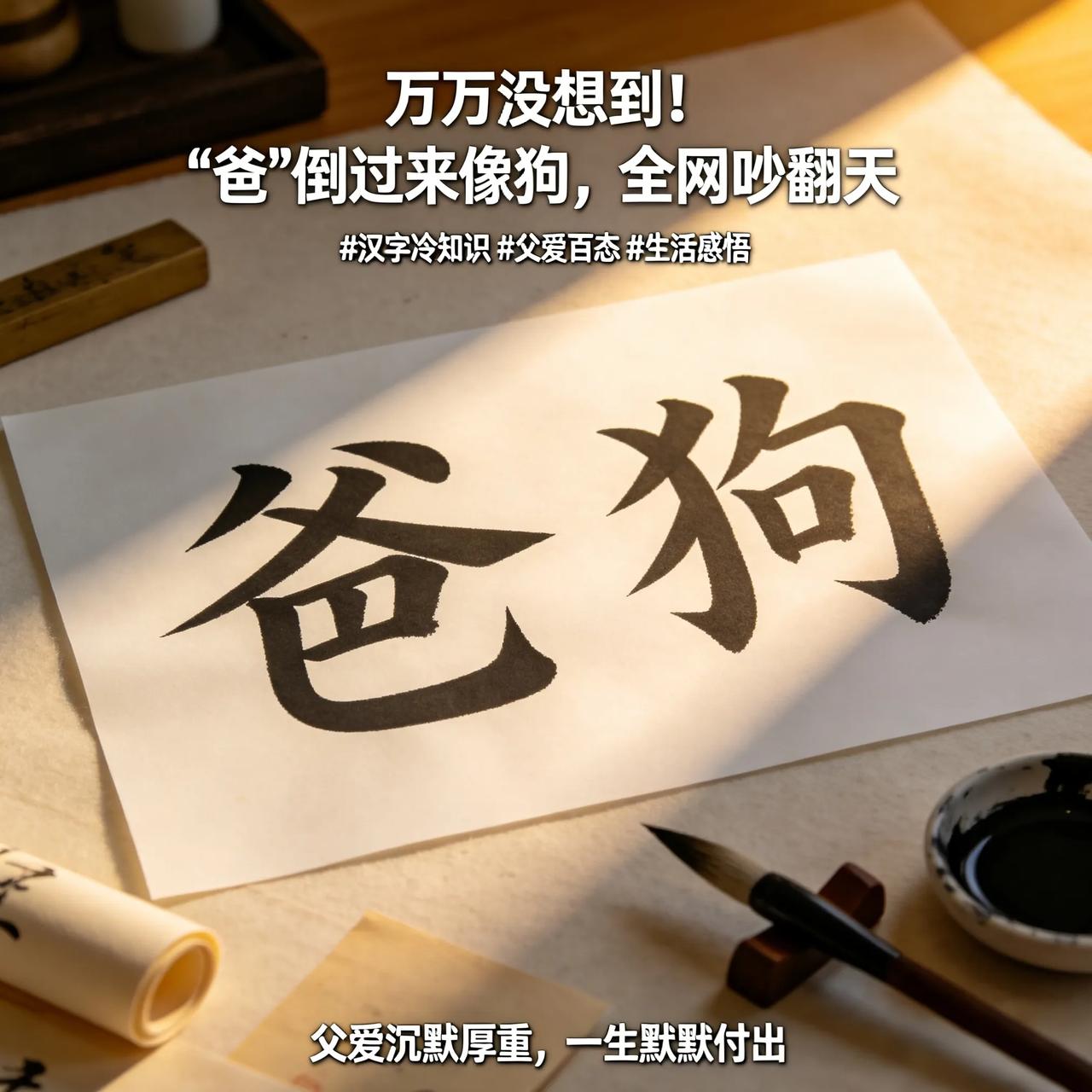 万万没想到！“爸”倒过来像狗，全网吵翻天
 
 
最近汉字冷知识 火爆全网，翻转