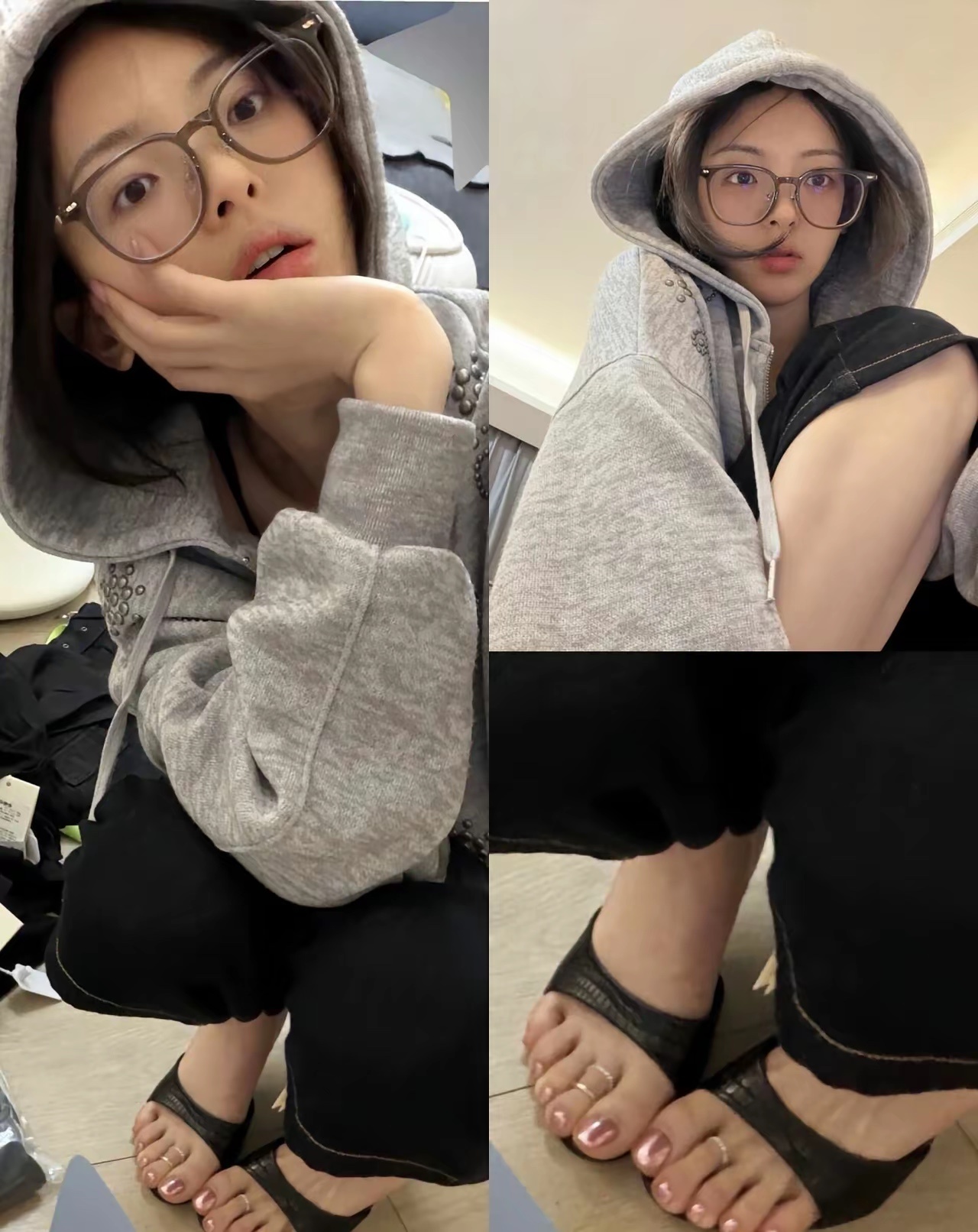 杨超越给脚戴了戒指，好潮 ​​​