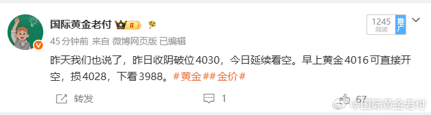 黄金4016空单4001止盈减仓！跟上点赞。黄金金价