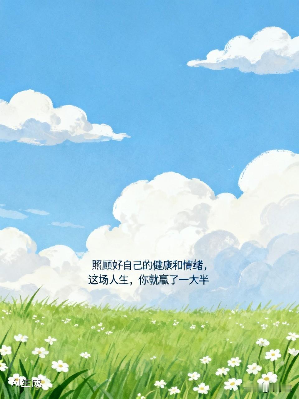 在这个世界上，真正属于你的东西只有两样，一是你的身体，二是你的心情。你身体好，没