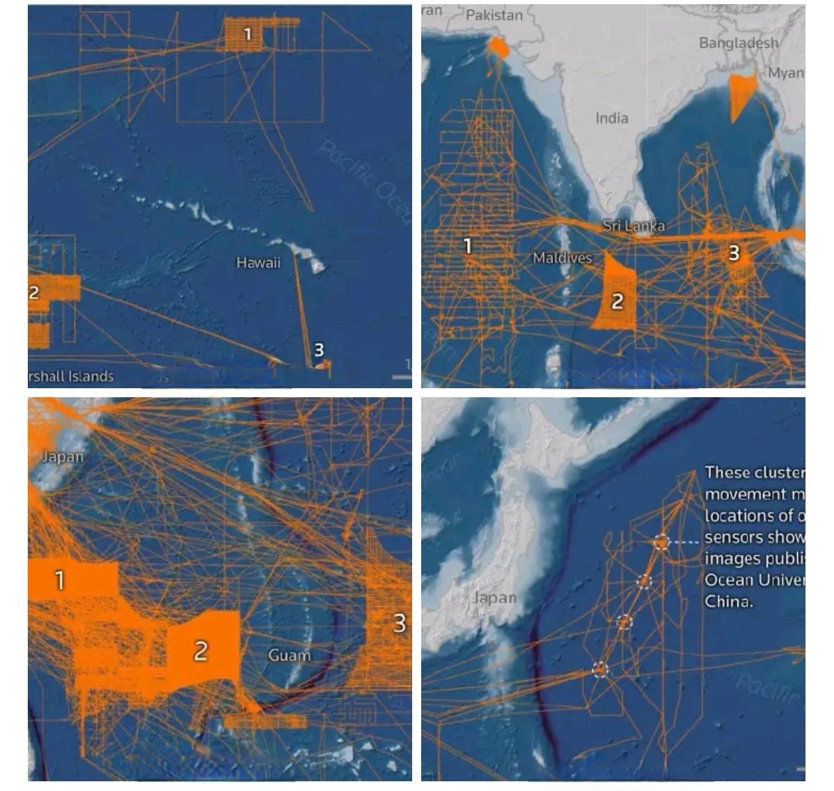 据路透社报道，⏰正在太平洋、印度洋和北极海域开展大规模海床测绘和海洋监测工作。专