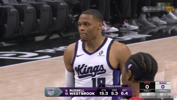 国王老将威斯布鲁克真是太让人感动了！在今天国王主场以126：110战胜公牛的比赛