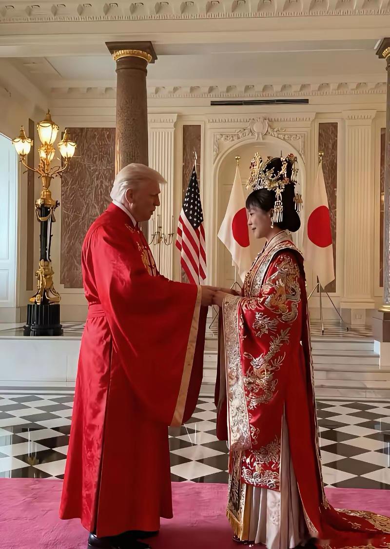 AI是个好东西，这两个人穿上中式婚服，还挺像那么回事，哈哈😄 ​​​