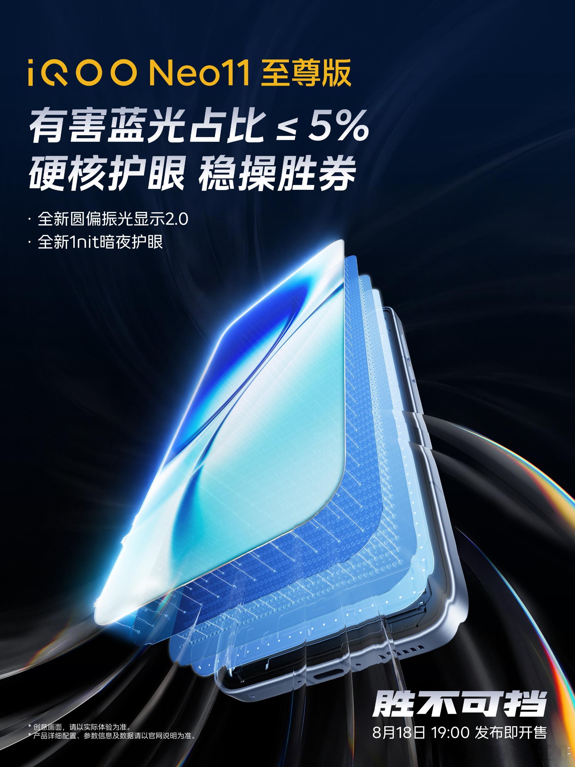 iqoo iQOO Neo11 至尊版的屏幕信息来啦，搭载新一代2K护眼超冠屏，