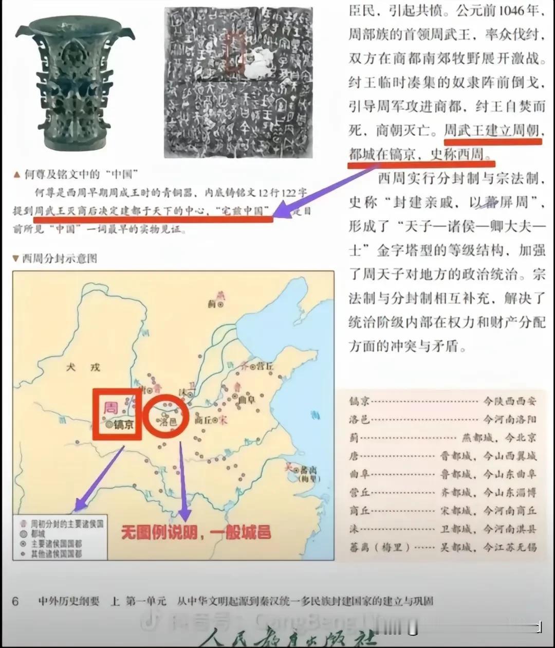 宅兹中国☞宅兹镐京。
历史教科书给了我们明确的答案。
可以一些人总用百度或者刚刚