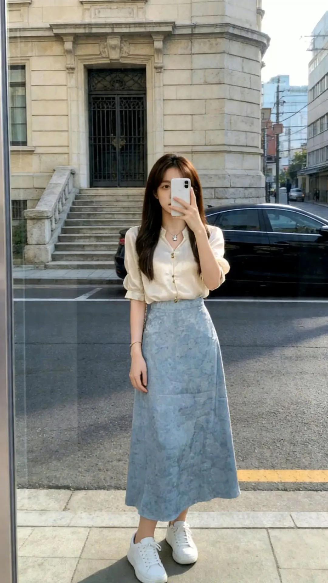 夏天穿什么 丝光衬衫 女装穿搭 小个子穿搭