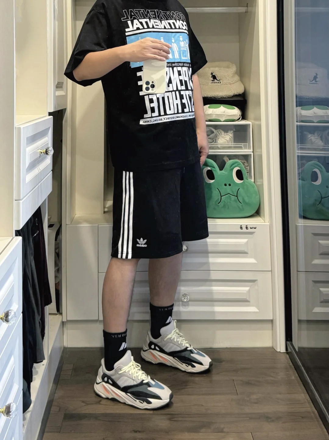 条纹短裤｜老爹鞋穿搭