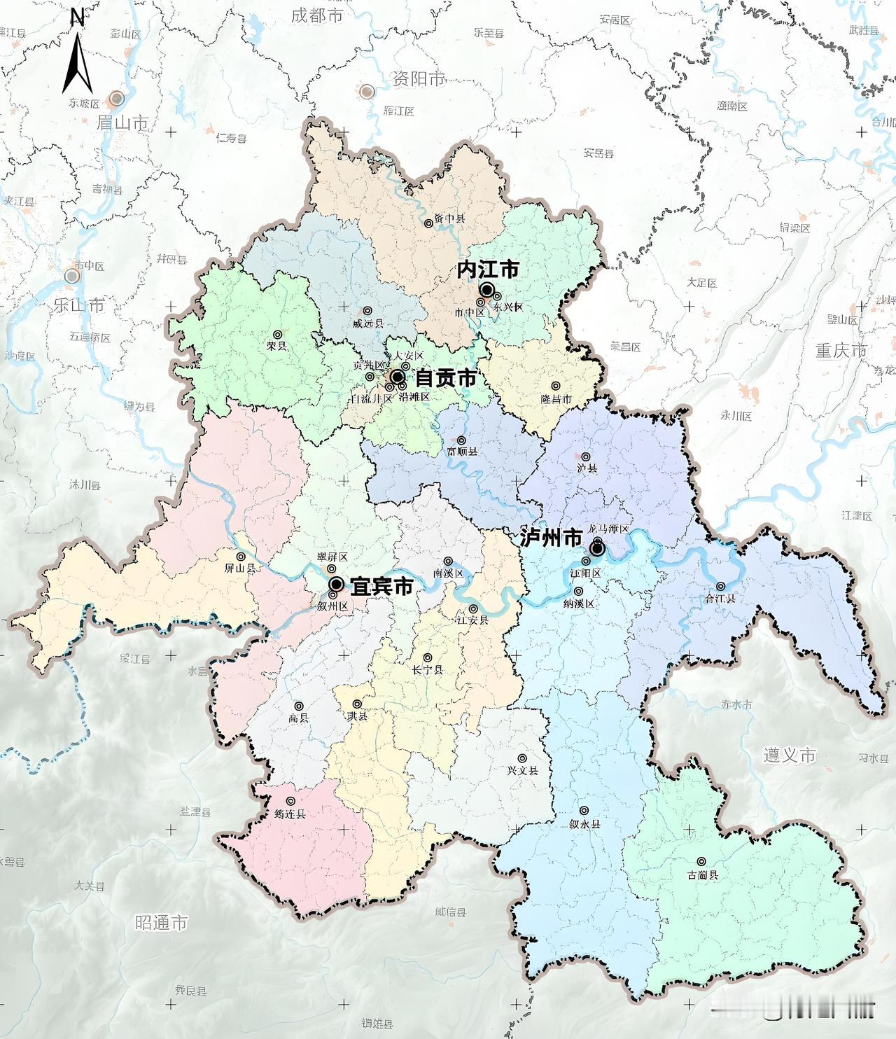 如今的内江自贡和泸州，都曾经在宜宾划过地盘

1978年4月，宜宾地区隆昌县划出