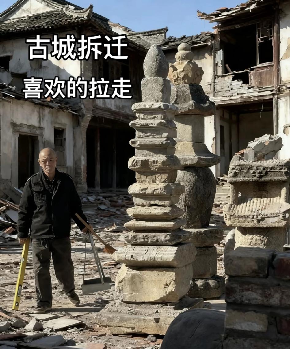 古城不拆多好呀！
拆，必须拆，拆了盖一座古城！
败家玩意，没法说，拆完建方盒子，